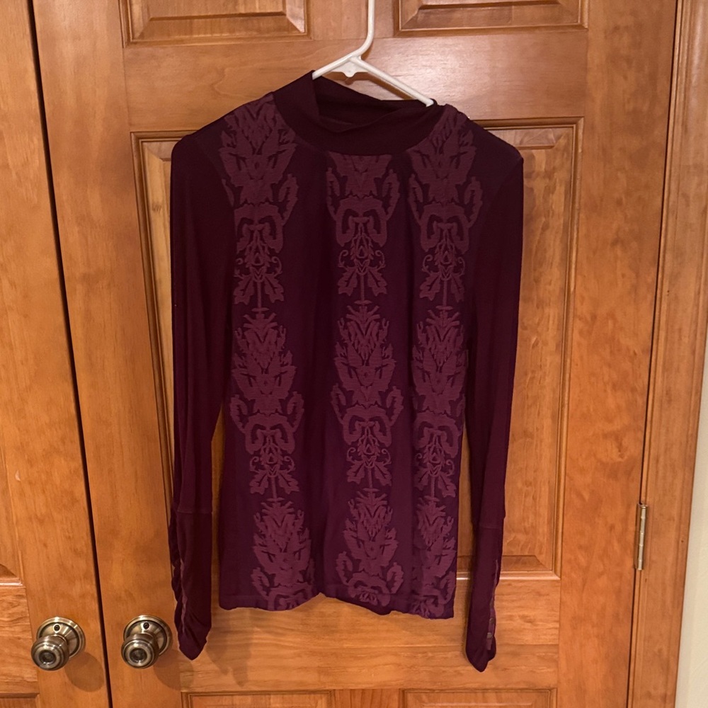 XCVI Deep Burgundy Long Sleeve Top